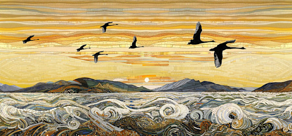 Flying Swans at Dawn by Georgia Allan-Hadley, Finn MacLeod