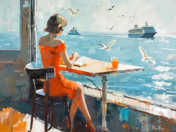 "A drink By the Pier" by Israel Pinchas