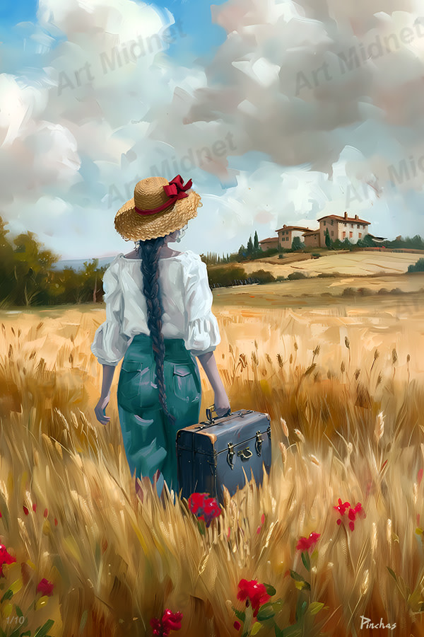 A Lady in the Wheat Fields by Israel Pinchas