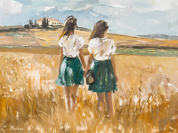 Two Girls in Tuscany by Israel Pinchas