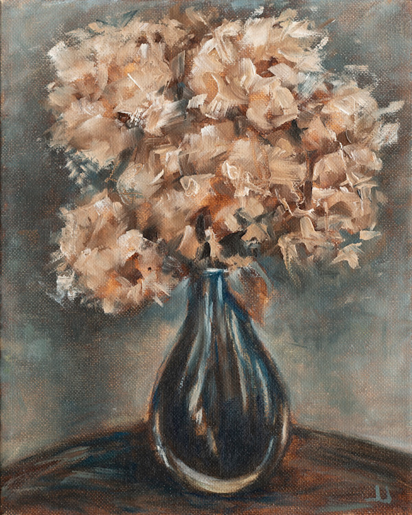 Dried Hydrangeas in a Vase