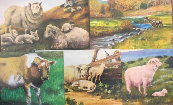 Mimi collection -farm/sheep themed prints-5 pack by Jennifer C.  Pierstorff