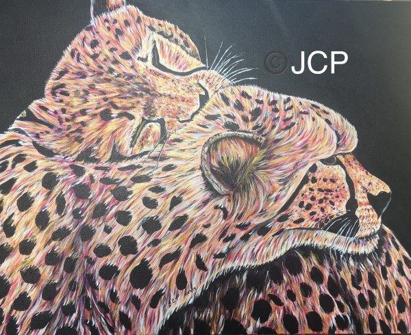 Golden cheetah friends by Jennifer C.  Pierstorff
