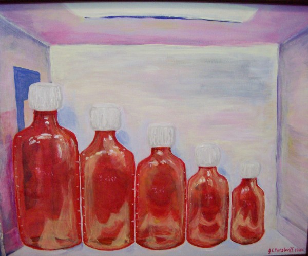 Five Pharmacy Bottles by Jennifer C.  Pierstorff