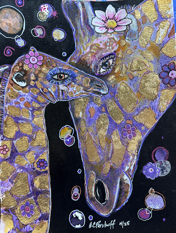 A Moment of Love Between Mother and Child (Giraffe) by Jennifer C.  Pierstorff