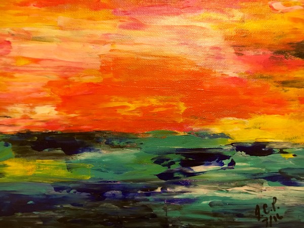Sunset over the water by Jennifer C.  Pierstorff