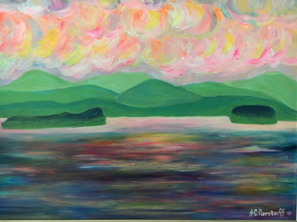 Grammys Lake Champlain sunset  by Jennifer C.  Pierstorff