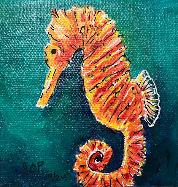Little Orange Seahorse by Jennifer C.  Pierstorff