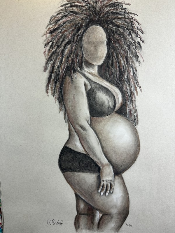 Female Representation - 1 of 4 (Beautifully Pregnant Black Woman) by Jennifer C.  Pierstorff