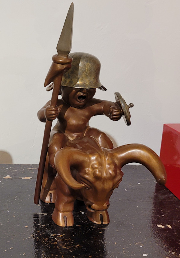 Soldier with spear on bull (Right) (5/6) by Guo Qipeng