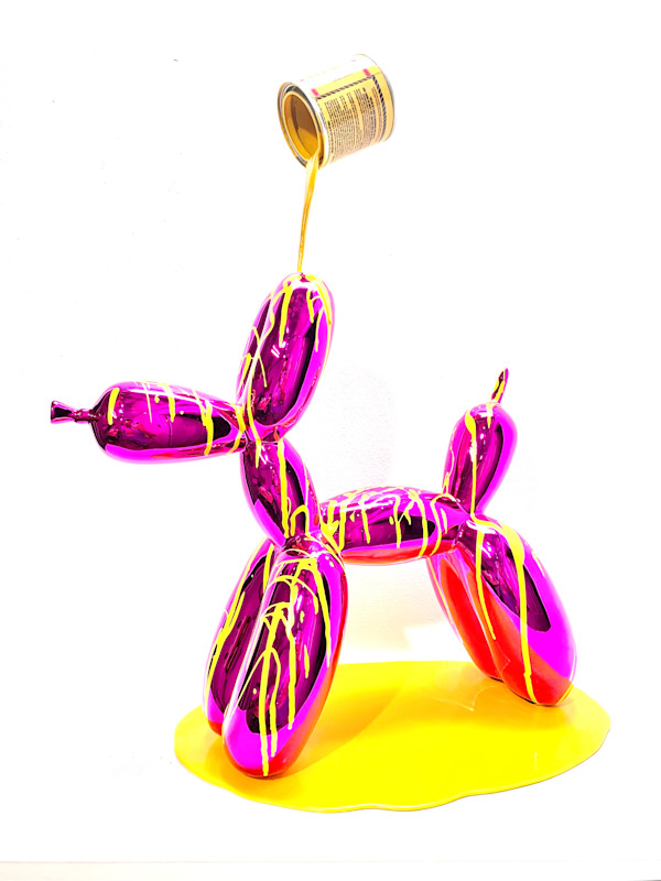 Big Puppy (Yellow on Magenta) by Joe Suzuki