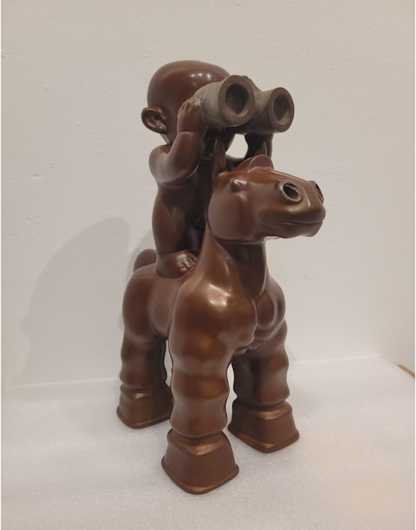 Soldier with binocular on horse (3/6) by Guo Qipeng