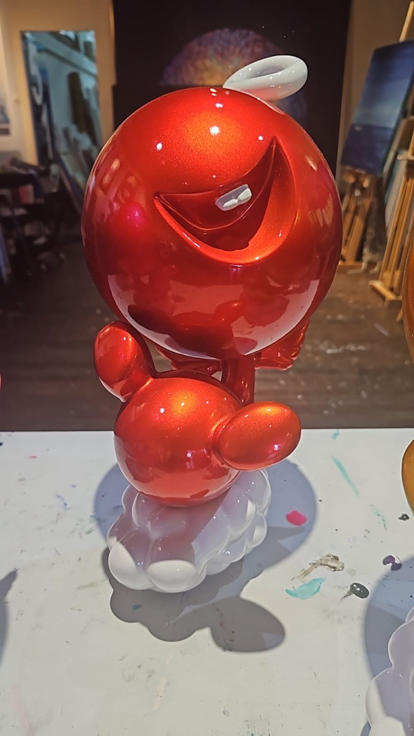 Giggling on Cloud 9 - Red by Barry Yeow
