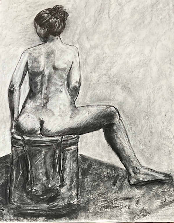 Figure on Draped Stool by Lori Morrell Whitaker, Image 2.