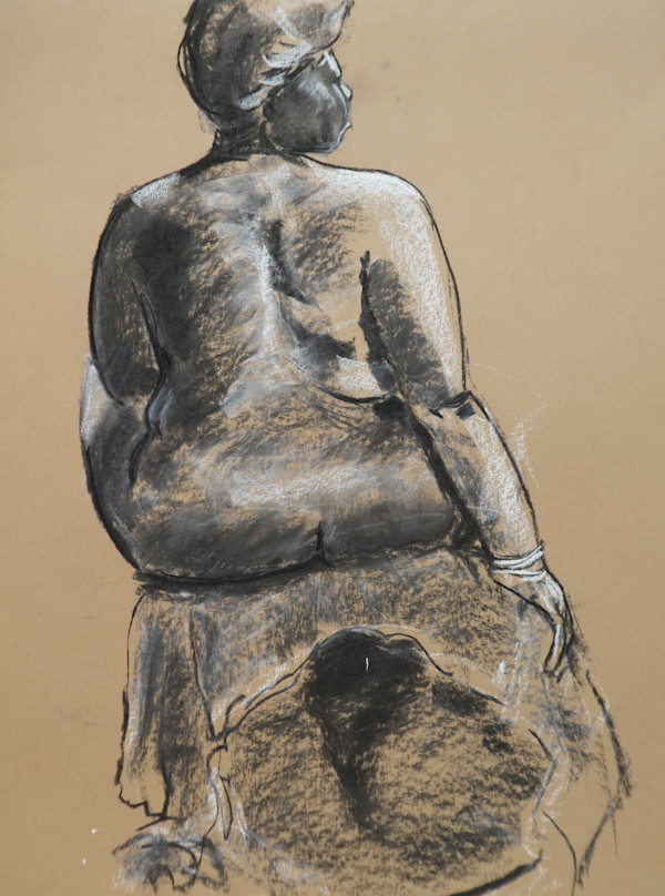 Seated Figure with Scarf by Lori Morrell Whitaker, Image 1.