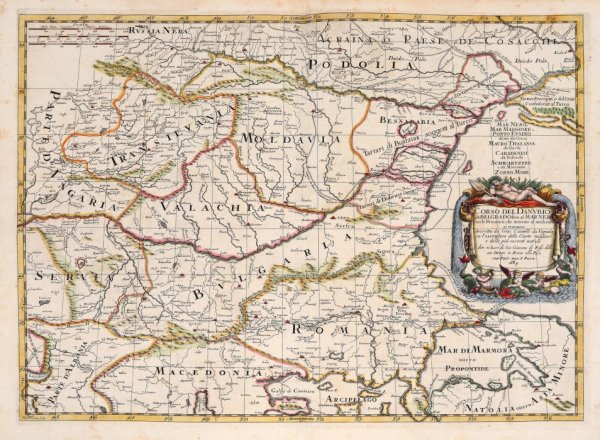 The course of the Danube from Belgrade to the Black Sea - Rome (1st pc) by Giacomo Cantelli da Vignola
