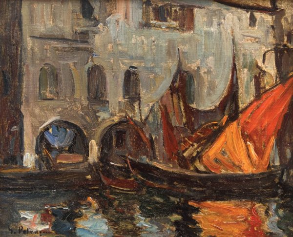 Yawls in Venice by Gheorghe Petrascu