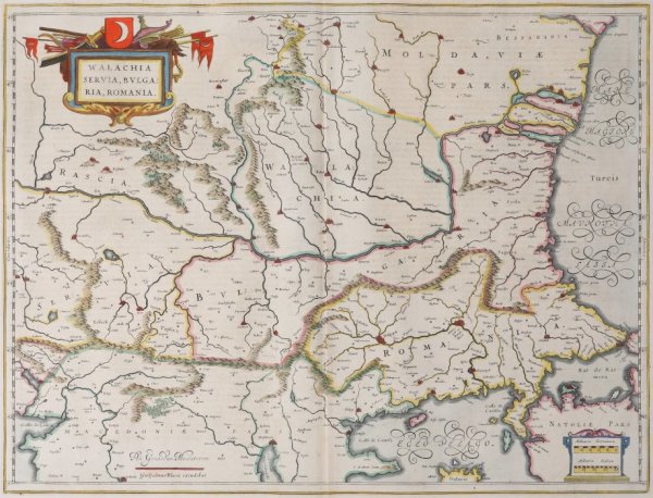 Wallachia, Serbia, Bulgaria, Romania - Amsterdam by Willem Janszoon Blaeu