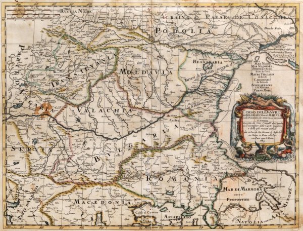 The course of the Danube from Belgrade to the Black Sea - Rome (2nd pcs) by Giacomo Cantelli da Vignola