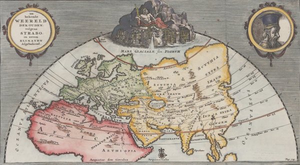 World map, Ancient World after Strabon by Wilhelm Goeree, Jan Goeree