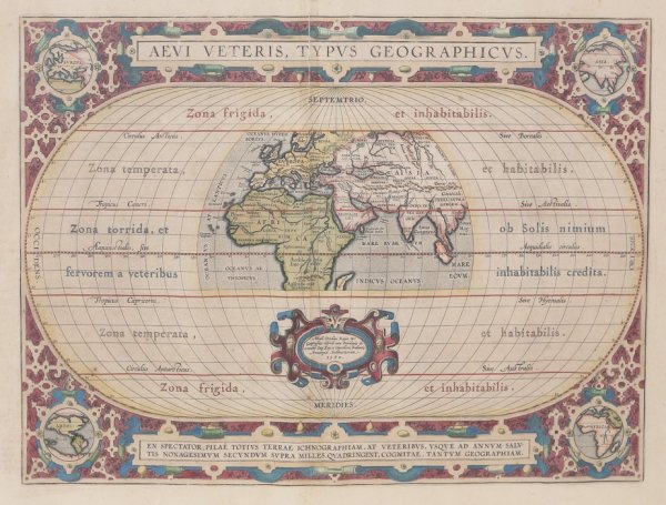 Ancient World, Inspired by Ptolemy's Geography, Parergorn edition, Antwerp by Abraham Ortelius