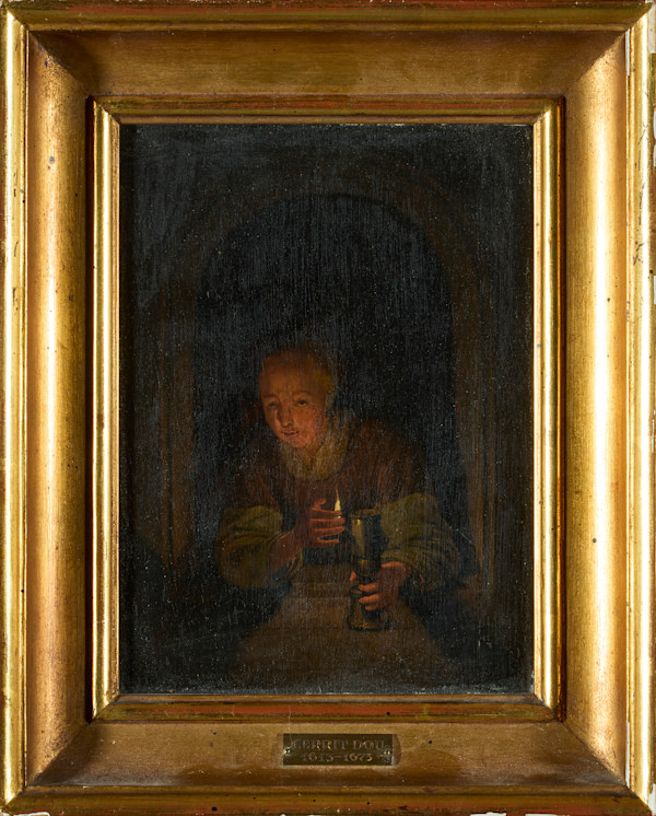 Kvinde med lys (tilskrevet) by Gerrit Dou