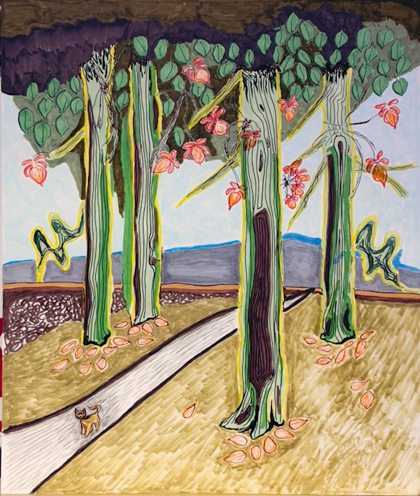 31  Abstract Landscape with Cat by Timothy Ray Horn
