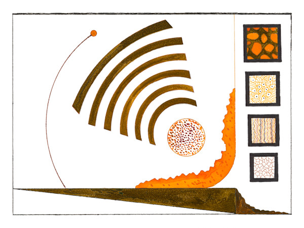 132 Abstract orange and sepia by Timothy Ray Horn