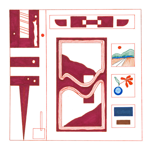 46 Abstract Geometric Red by Timothy Ray Horn