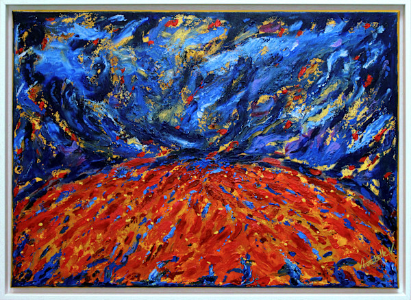 Dancing with fire under the midnight sky (raising awareness about global warming) by Annabelle Volpi