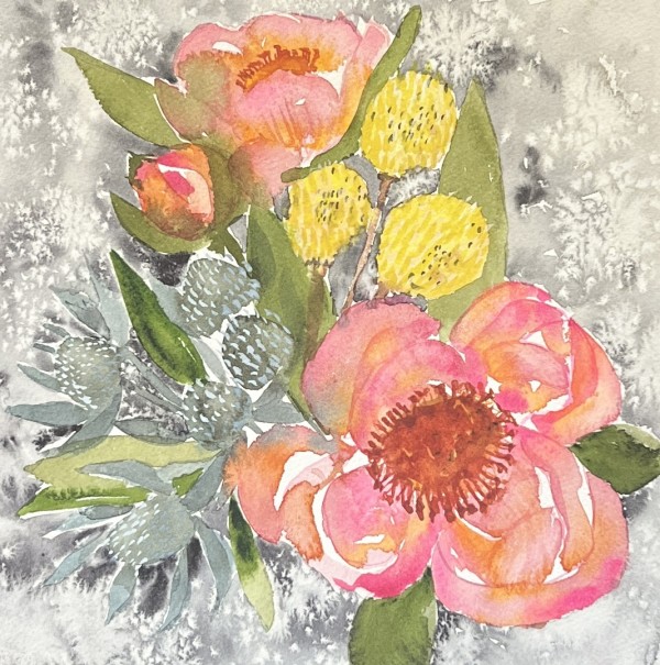 Pink Anemones and Thistles by Mary Mastren-Williams