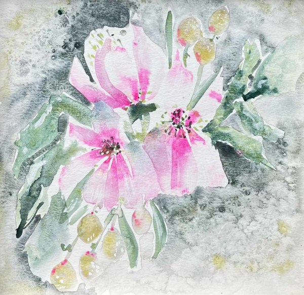 Pink and Gold Bouquet by Mary Mastren-Williams