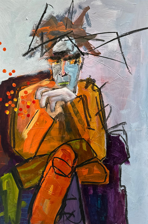 Self Portrait as a Therapist: Deep in Thought by Robin Walker