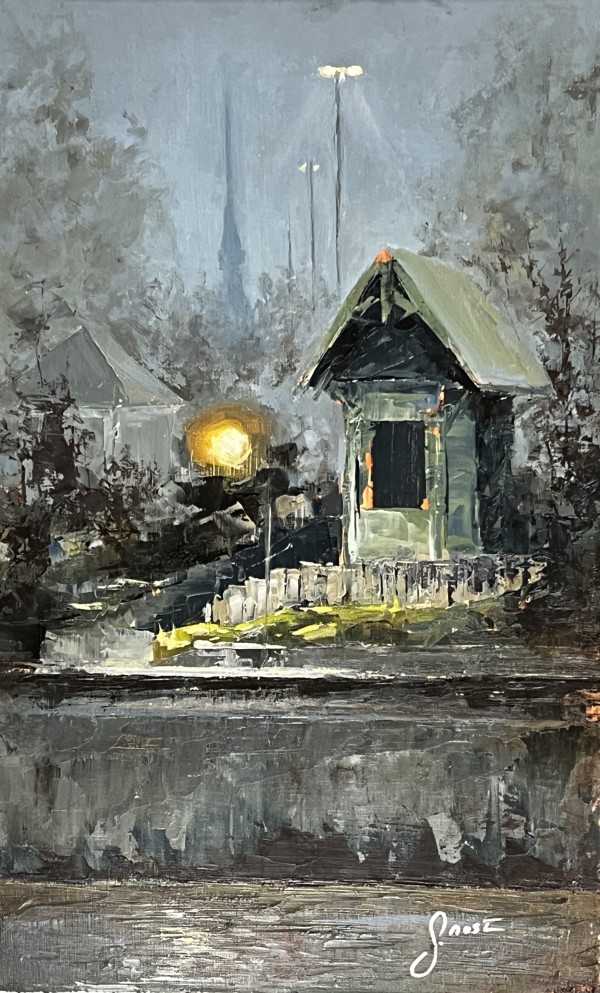 Dockmaster's Trolley Station At Winter's Low Tide by Scott Nost