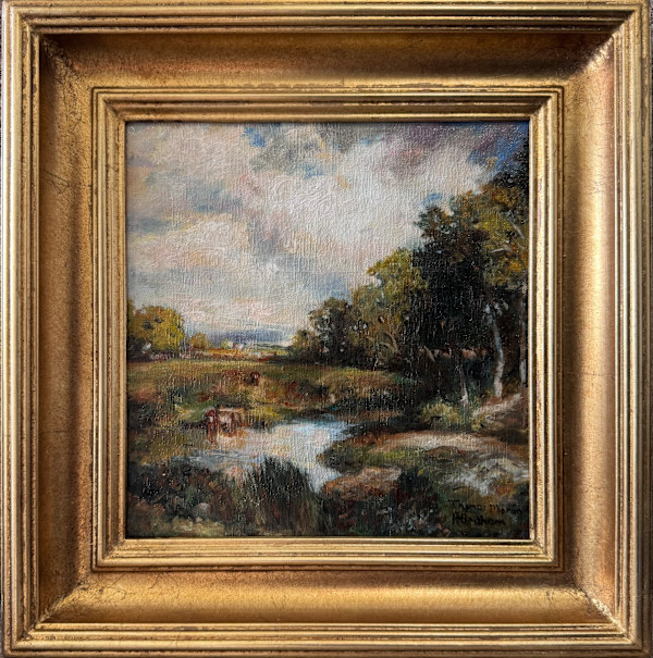 Pastoral Landscape: Thomas Moran Master Copy Detail by Heather Graham