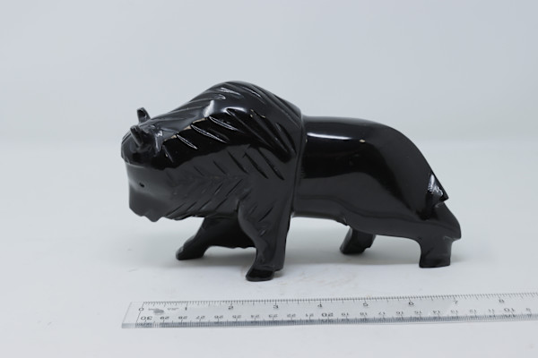 Black Stone Bison Carving