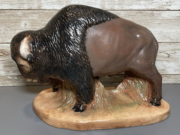 American Studio Ceramic Bison Figurine