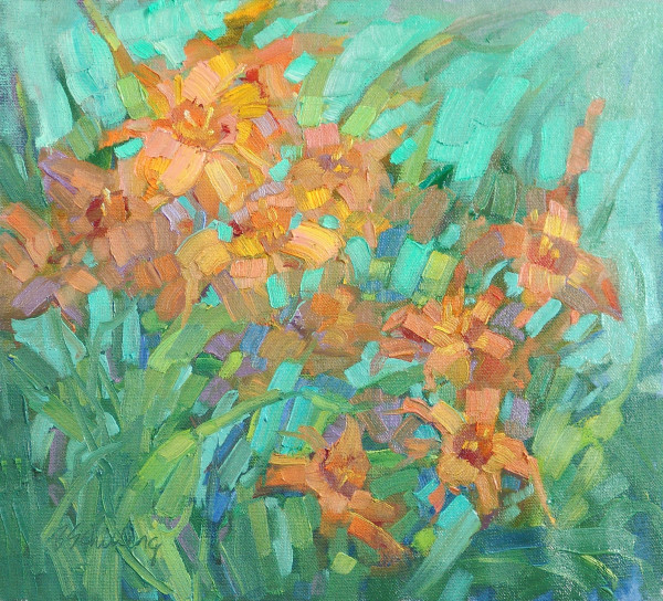 Garden Series #1 ( Roadside Lilies) by Barbara Schilling
