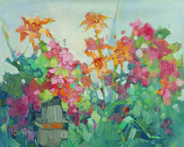 Garden Series #4 (Potted Impatiens) by Barbara Schilling