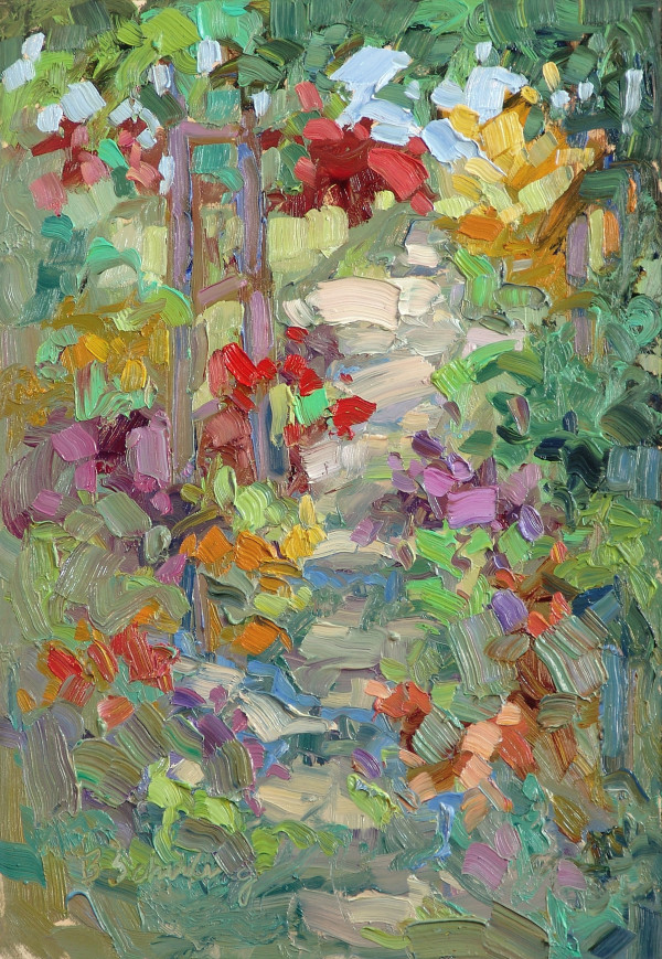 Garden Series #6 (Trumpet Vine Trellis) by Barbara Schilling