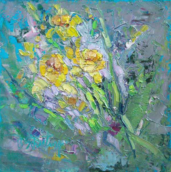 Golden Irises by Barbara Schilling