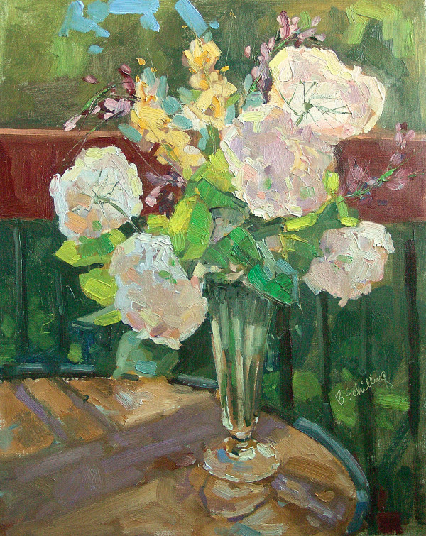 Patio Hydrangeas by Barbara Schilling