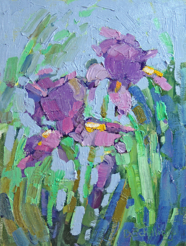 Purple Irises by Barbara Schilling