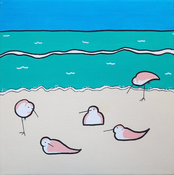 Resting Shorebirds by Eileen Saunders