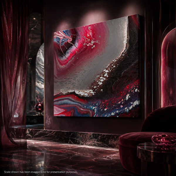 Crimson Connection (The) | 12 x 12 x 1 in | Collaborative Artwork by JD Hecht | Creatively Cutz Studio, Image 1.