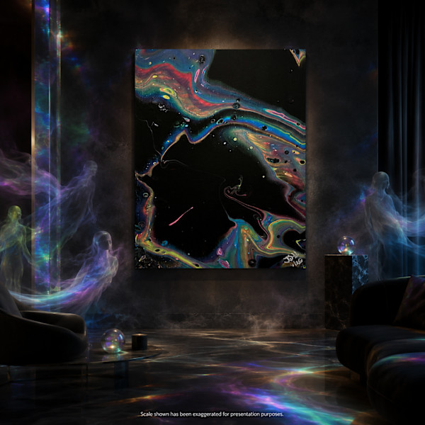 Dancing with Ghosts in Technicolor | 14 x 11 x 1 in | Abstract Painting by JD Hecht | Creatively Cutz Studio, Image 1.