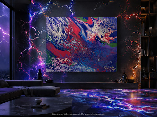 Beneath the Skin of Lightening | 11 x 14 x 1 in | Abstract Painting by JD Hecht | Creatively Cutz Studio, Image 1.