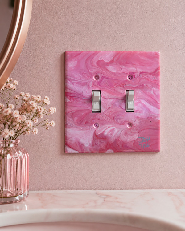Blush Current  |  5.25 x 5.25 x .25in |  Painted Lightswitch Cover by JD Hecht | Creatively Cutz Studio, Image 2.
