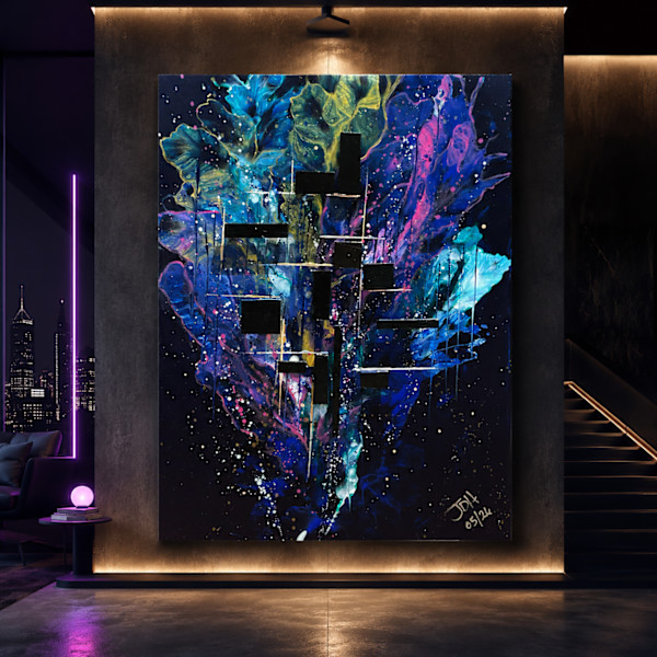 Built from the Break  | 24 x 18 x 1  |  Abstract Painting by JD Hecht | Creatively Cutz Studio, Image 1.