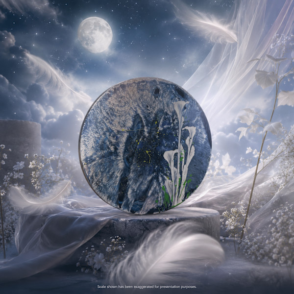 Celestial Wings | 12 in Round  | Abstract Painting by JD Hecht | Creatively Cutz Studio, Image 1.